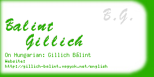 balint gillich business card